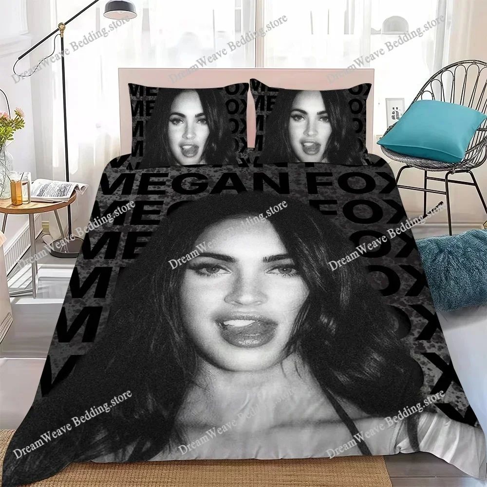 M-Megan Fox Duvet Cover Set Home Style Bedding Soft Laundry Cotton Bed Student Dormitory Gift519