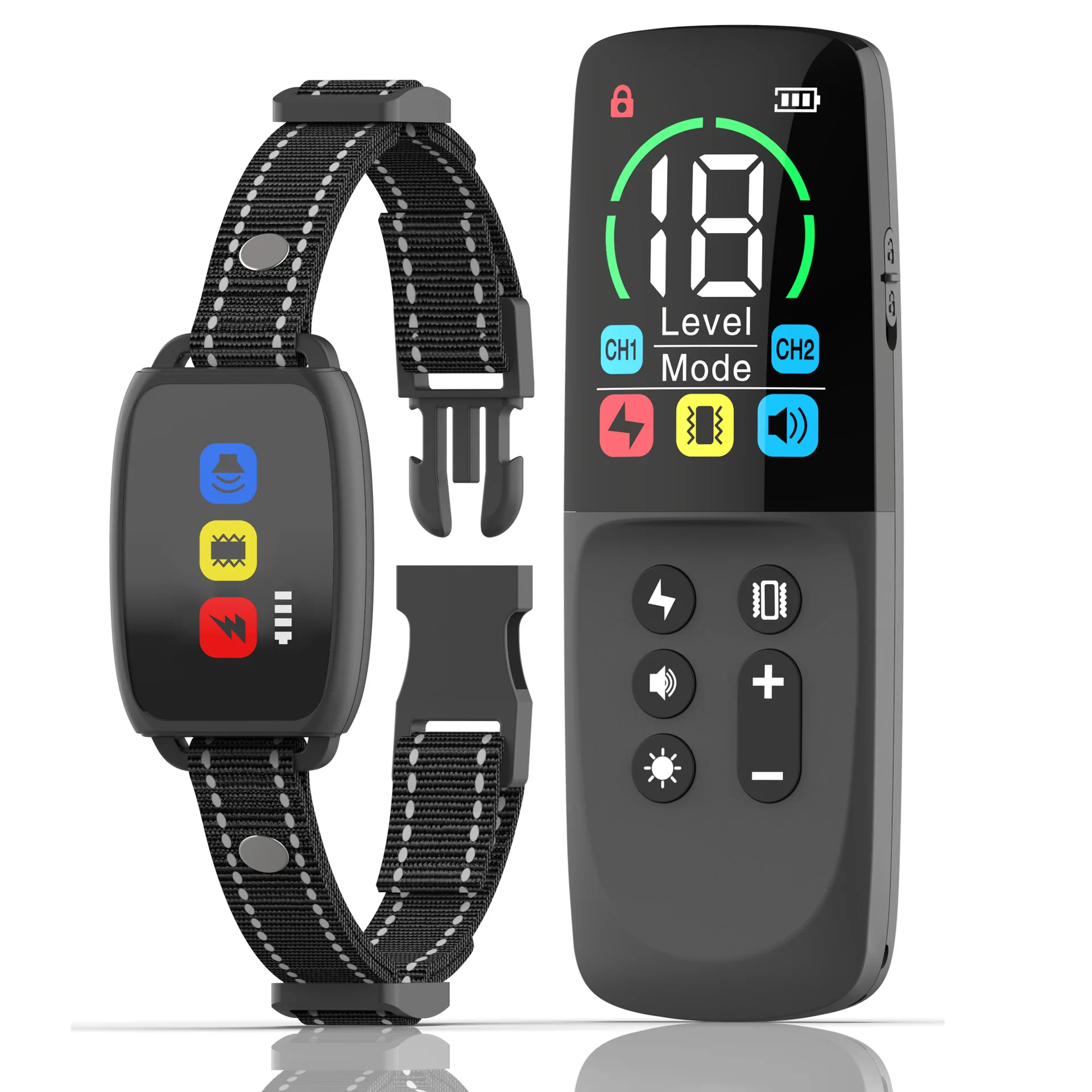 

Dual LCD Display Waterproof Rechargeable Polyester 800M Remote Control Pet Electric Dog Training Collar for All Sizes Dogs