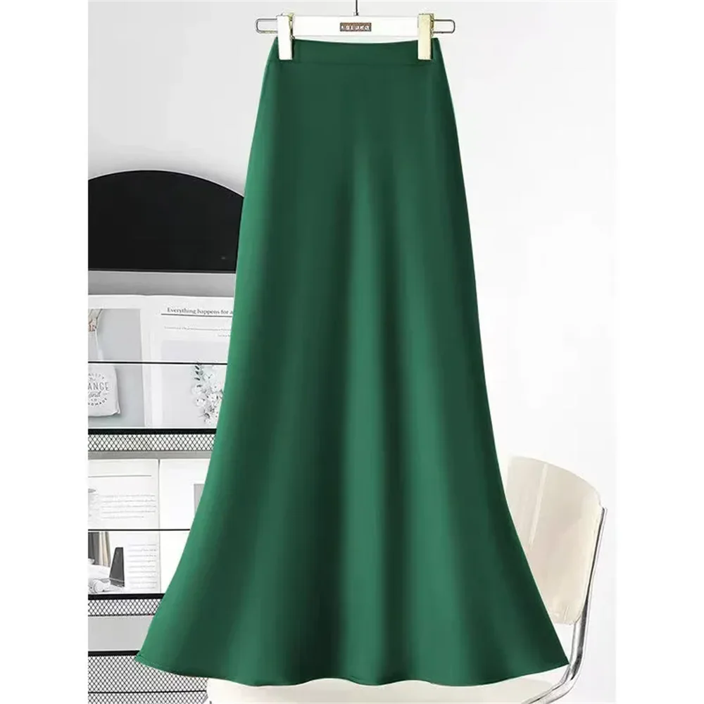 Vestido de cintura elástica Retro para Mujer, vestido Midi ajustado con cordón, textura de satén multicolor, moda elegante, verano y otoño, nuevo