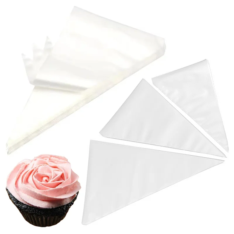 50PCS Triangular Pastry Piping Bags Clear Icing Sleeves for Cake Cream Fondant Decorating & Confectionery Shaping Tools Home ZYF