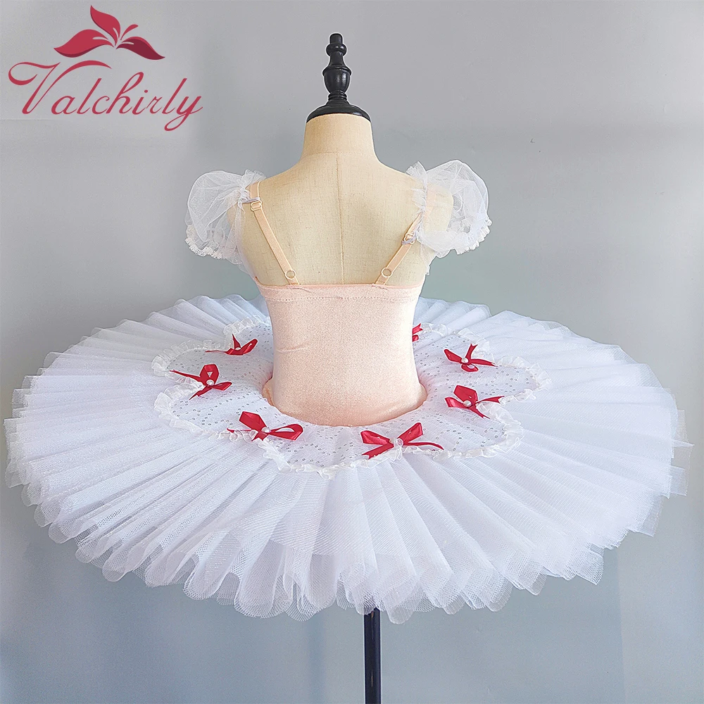 New Pink Girls Ballet Tutu Dress  White Dance Costume Platter Pancake Tutu Ballerina Party Dress for Kids