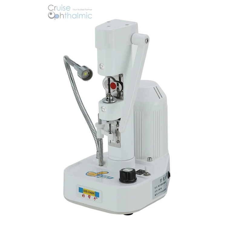 Combined Lens Drilling Machine CP-2 Aluminium Post with Handle LED Lamp Rimless Eyeglasses Process