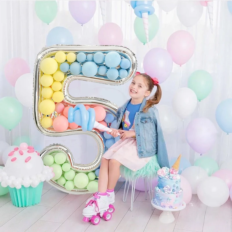 65inch Giant Number Balloon Frame Kids Birthday Decoration Figure 0-9 Balloons Filling Box Anniversary Baby Shower Party Decor