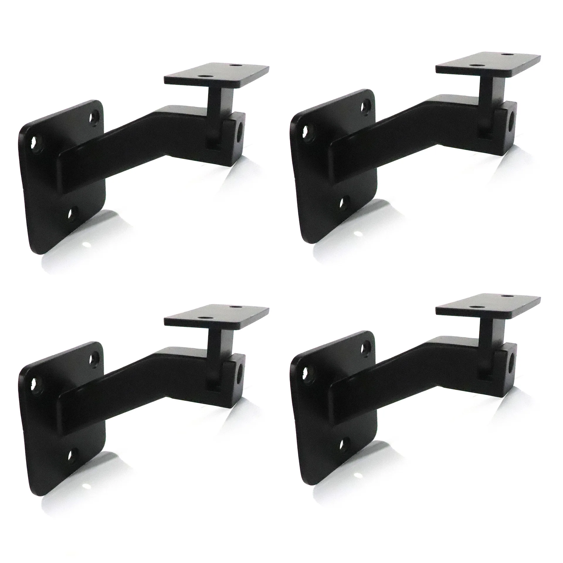 T304 Stainless Steel Black Railing Bracket , 4 Pack Adjustable Handrail Brackets for Indoor Stairs,