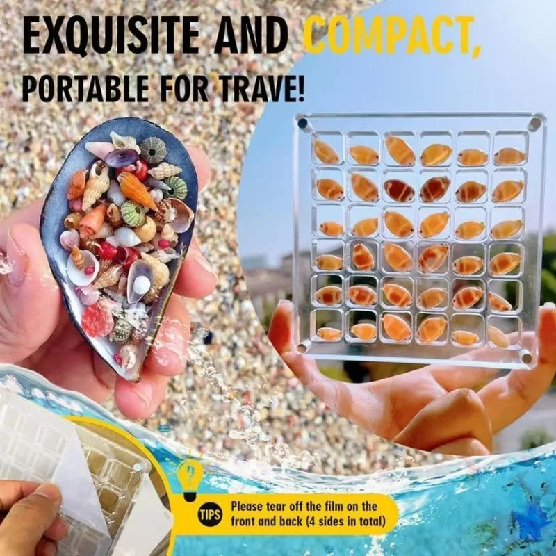 36 Grids Seashell Display Box Acrylic Magnetic Seashell Display Case Organizer Box Stackable Small Craft Compartment Boxd