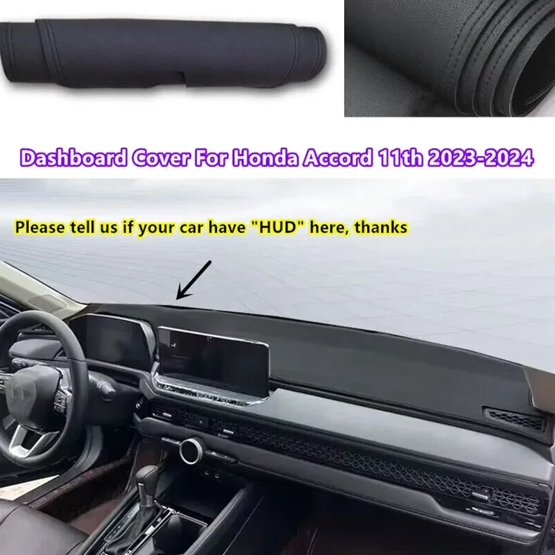 PU Leather LHD Dashboard Cover Dash Pretector Anti-Slip Mat Trim Dashmat Carpet For Honda Accord 2023 2024