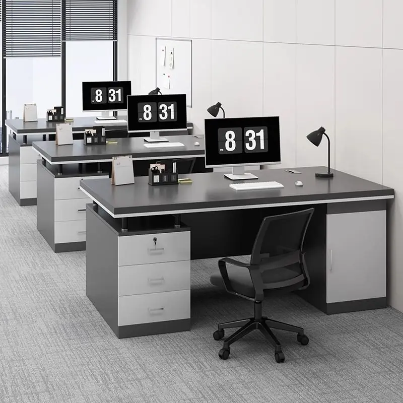 

Минималистичный современный офисный стол, рабочий стол руководителя, комплект офисной мебели, рабочая станция и домашний компьютерный стол, офисная мебель