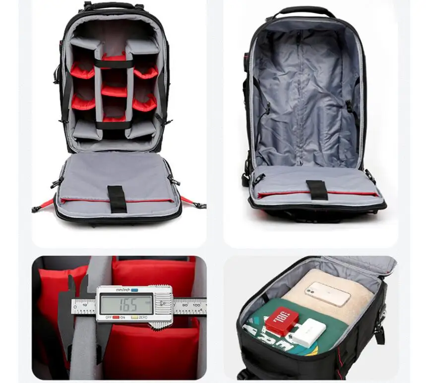 Travel Trolley bag for camera Video Camera Bag Backpack with wheel Photography Storager Lens Bag for 15.6