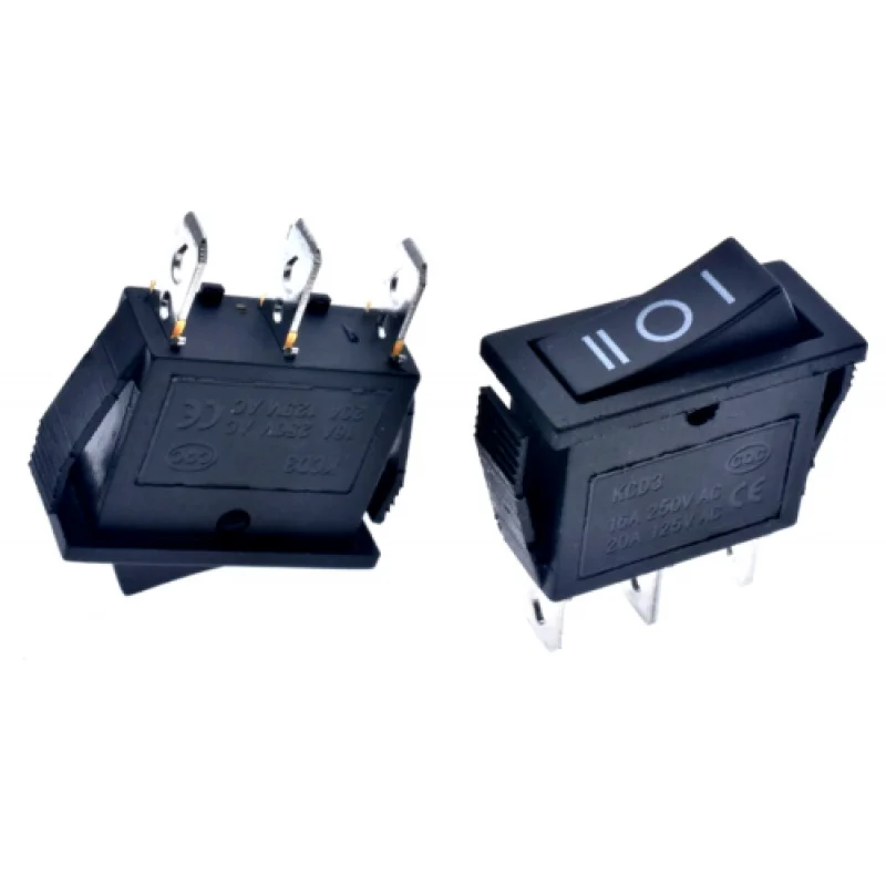 1/3/5/10/20PCS On Off On Rocker Switch 3 posições SPDT retangular preto para carro barco 12V