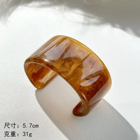 Y2k Vintage Resin Cuff Charms Open Bracelet Bangles for Women Fashion Jewelry Hip Hop Wide Geometric Party Big Bangle For Girls