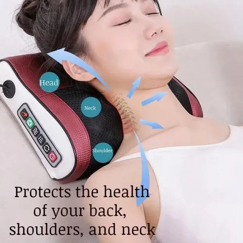 Masajeador multifuncional para cuello y hombros, herramienta para amasar cuello y espalda para el hogar con masaje de compresión caliente ajustable múltiple