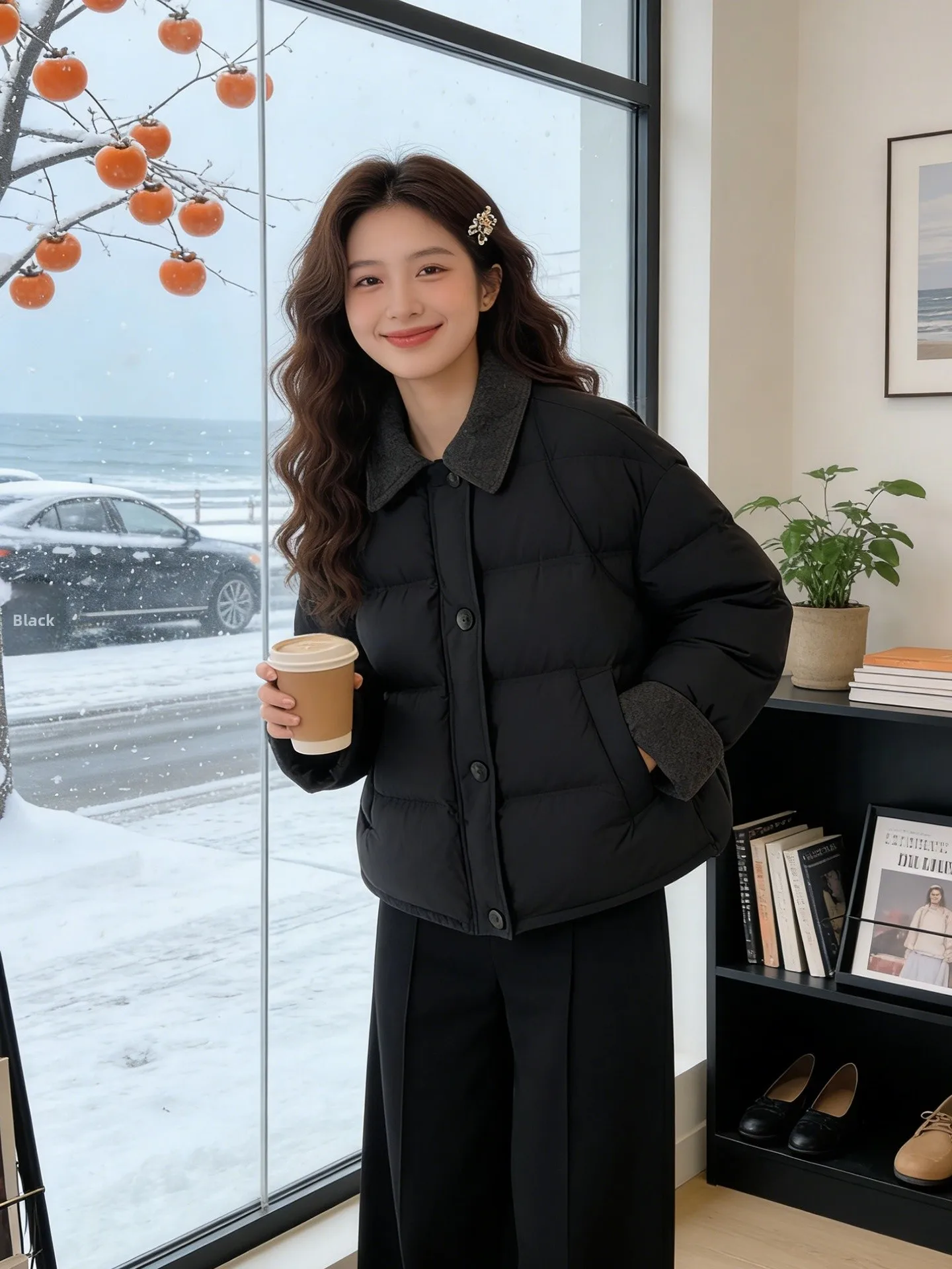 

Женская утепленная куртка-пуховик свободного кроя в корейском стиле для повседневной носки