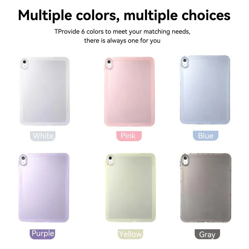 2 uds funda a prueba de golpes para iPad Pro 13 11 2024 12,9 10 10,2 Air Mini 6 5 4 10,9 2022 2021 2020 cubierta transparente suave parachoques de Color completo