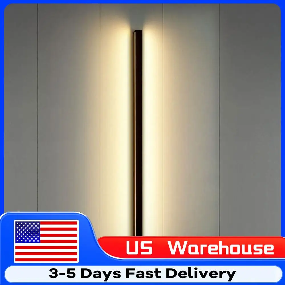 

110 В настенный светильник с длинной полосой, 3000 К, простая линия, настенный светильник, бра, современная светодиодная лампа для украшения спальни в помещении