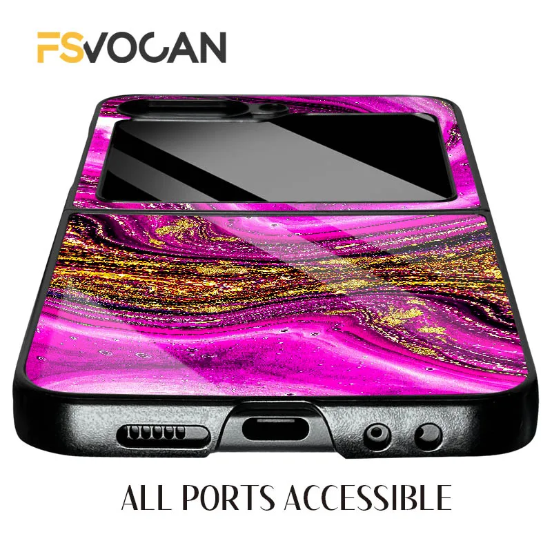 삼성 갤럭시 Z 플립3 플립7 4 5 6 8 마젠타 소용돌이가 귀결점과 얽혀 장치에 빛나는 다채로운 꿈같은 광채를 선사합니다