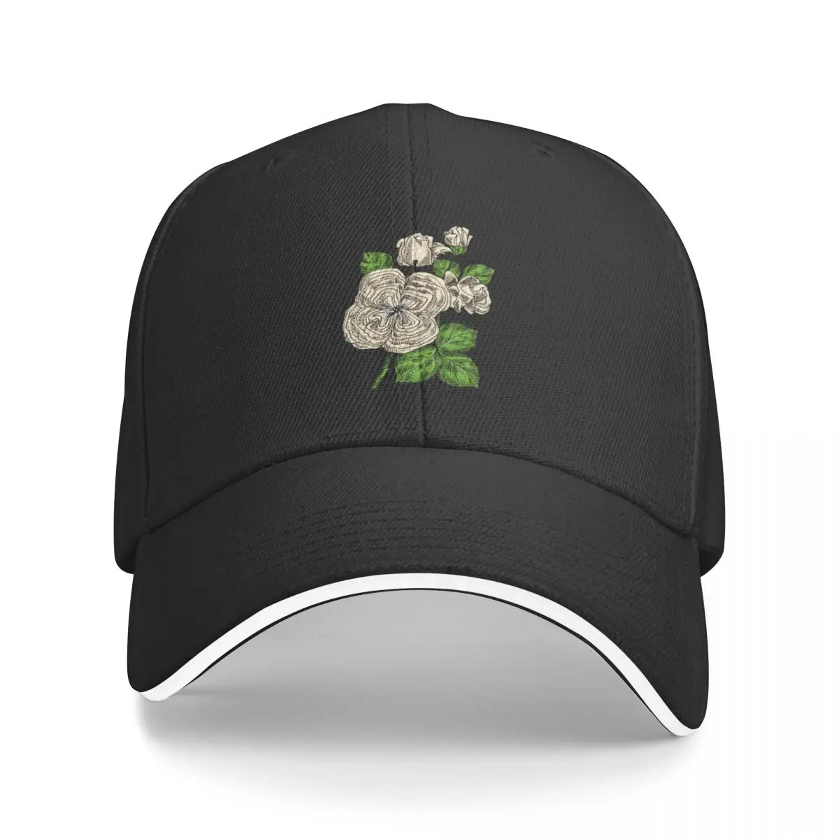 Cream Quartered Rose Bloom Full 26-40 Petals In 3+ Rows Baseball Cap western Hat Rugby fishing hat tea Hat Mens Women's