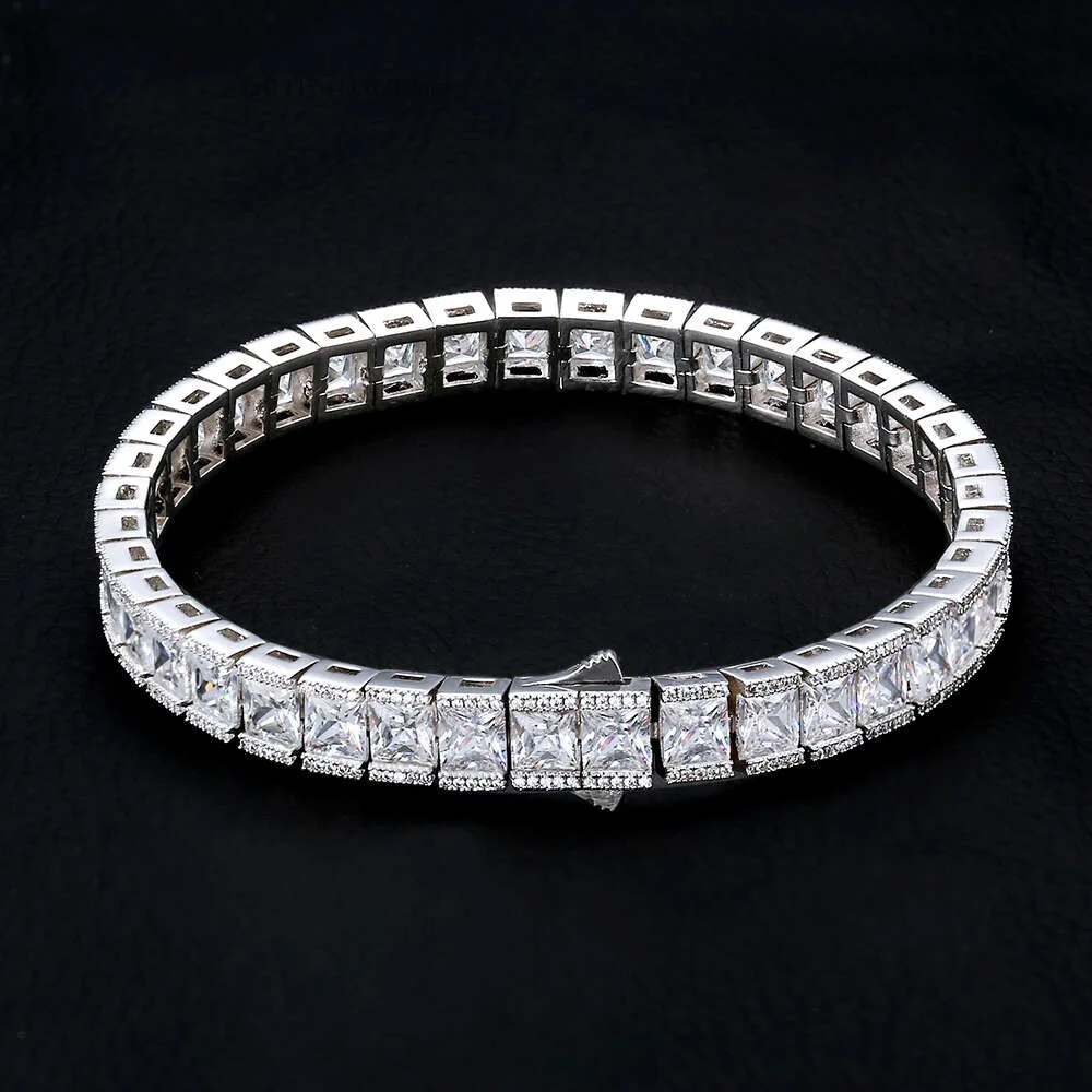 Krkc Custom High Quality 3mm 2mm 5mm 4mm 925 Silver Vvs Moissanite Tennis Necklace Men Princess Cut Chain for Women.