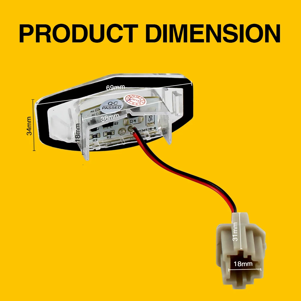 2pc LED Number License Plate Light For Honda Accord 4D 7th 8th 9th Gen Civic Pilot Odyssey  RL TL TSX RDX ILX MDX Tail Tag Lamp