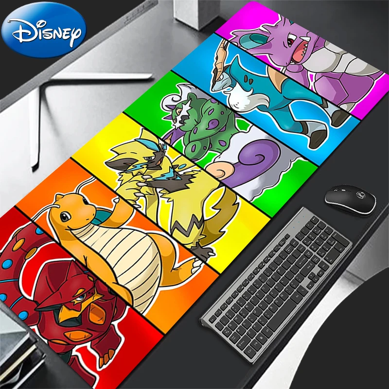 E-sports Mouse pad Anime Pokemon Large Keyboard Pad Game Acessories Non Slip Desk Mat Gaming Extended Mousepad Home Desk Decor