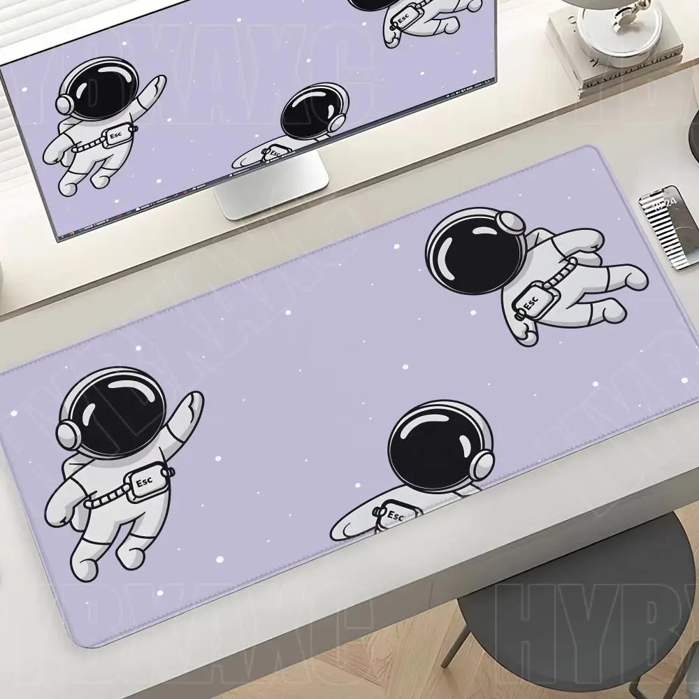Astronauta Space Deskmat Gaming Tarot Astrology Aesthetic Mousepad 100x50cm Cartoon Celestial Moon Phases Non-slip Mouse Pad