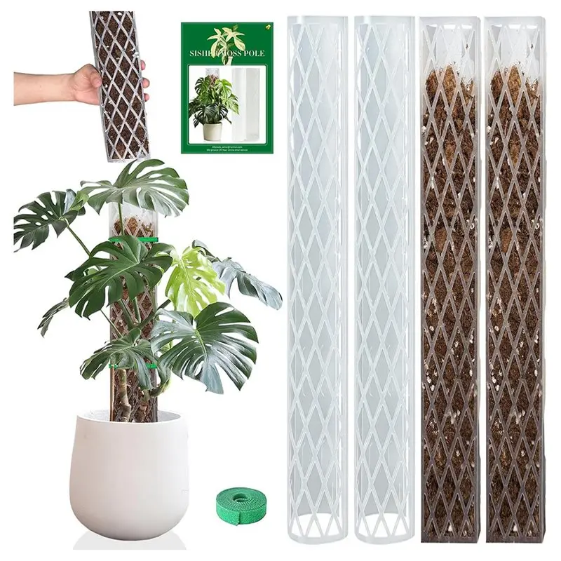 

M12K-Plastic Moss Pole For Monstera For Climbing Plants Work With Sphagnum Moss 16 Inch Indoor Plant Support Poles