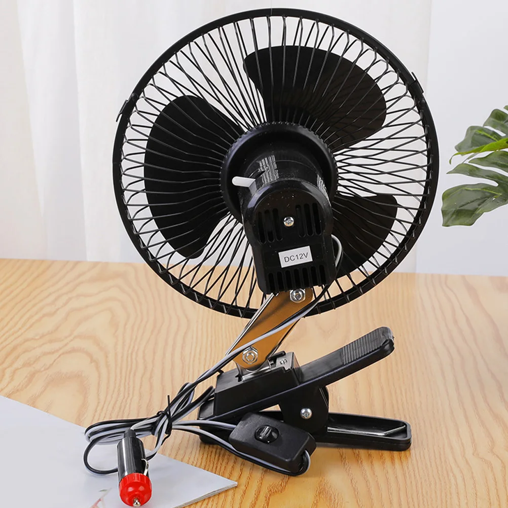 

12V Car Fan Electric Cooling Adjustable Speed Oscillating Clip on Portable Mini Fan for Car Truck Van RV Cooling Fans Premium