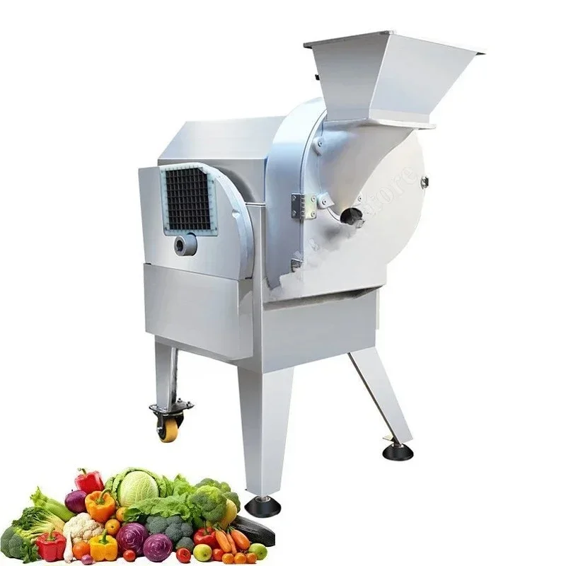 

Corm Vegetable Slicer Commercial Cut Shreds Chunks Cubes Potato Carrot Onion Dicer Apple Kiwi Fruit Dicing Machine
