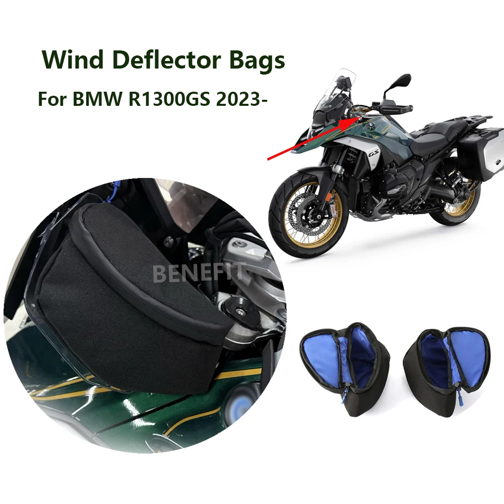 New Motorcycle Accessories Wind Deflector Bags Windscreen Black Waterproof Tool Bag For BMW R1300GS R 1300 GS 2023 2024 Kit