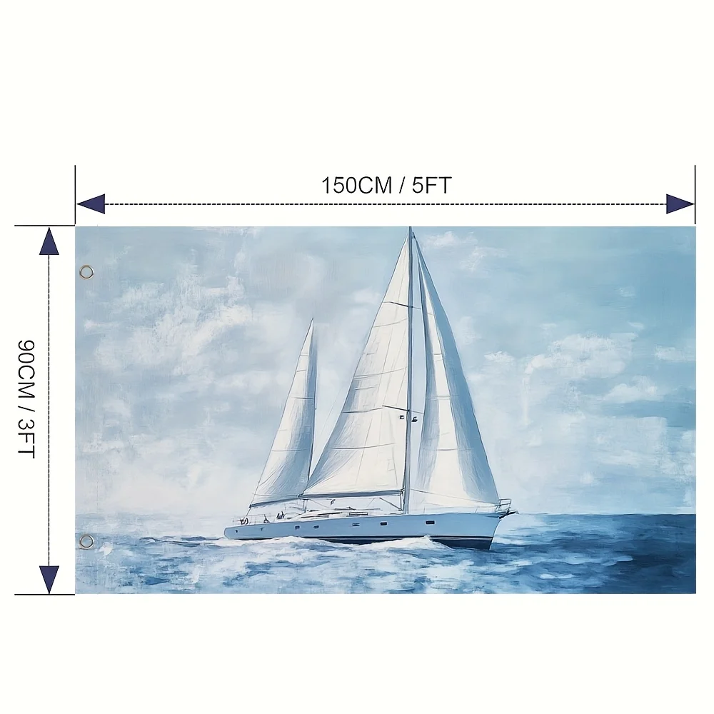 Coastal Sailing Boat Flag 100% Polyester Vivid Print Outdoor Yard Balcony Decoration