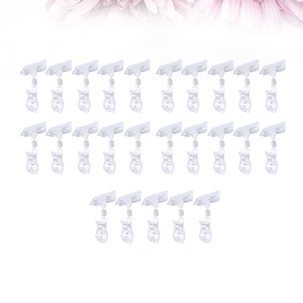 

25 Pcs Transparent Universal Clip Shelf Clamp Show Rack Crystal Racks Price Folder