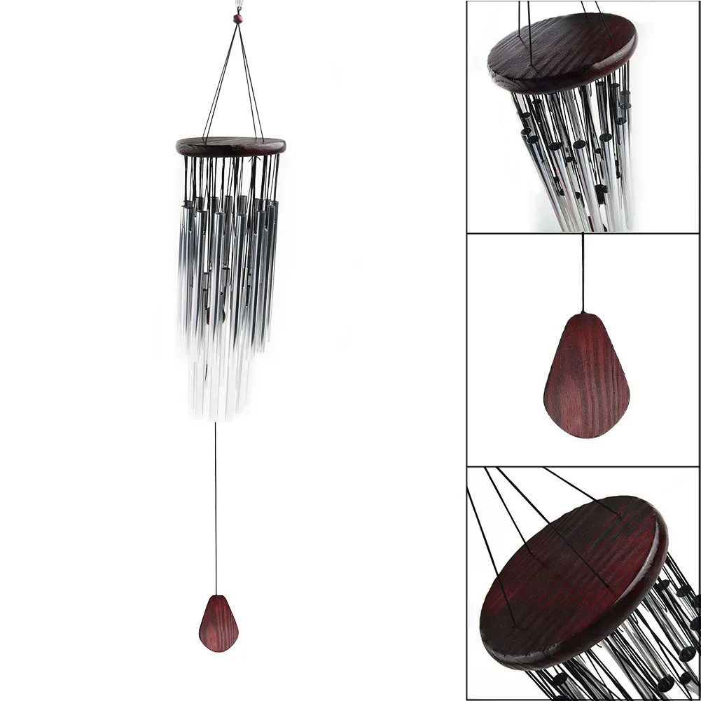 

Aluminum& wood Wind Chimes Garden Livingroom Adornment Mascot Home 27xTubes Bells Yard Hanging High Quality New