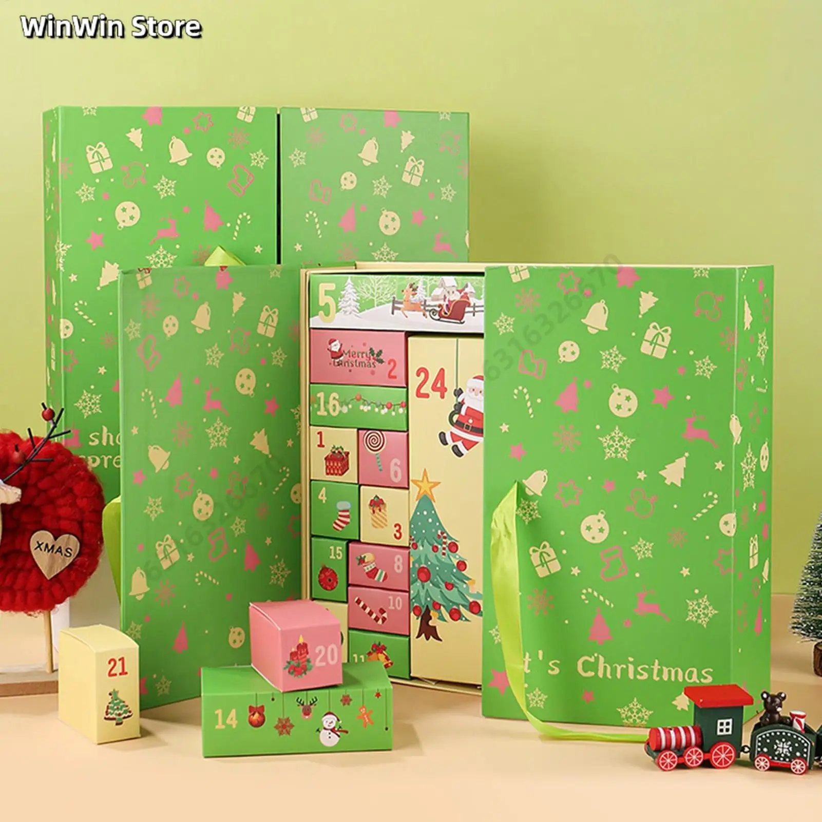 24 يوم عيد الميلاد العد التنازلي صندوق التقويم 2025 التقويمات الفارغة صندوق القدوم لملء عطلة الحال بالنسبة لمهرجان عيد ميلاد الاطفال البالغين