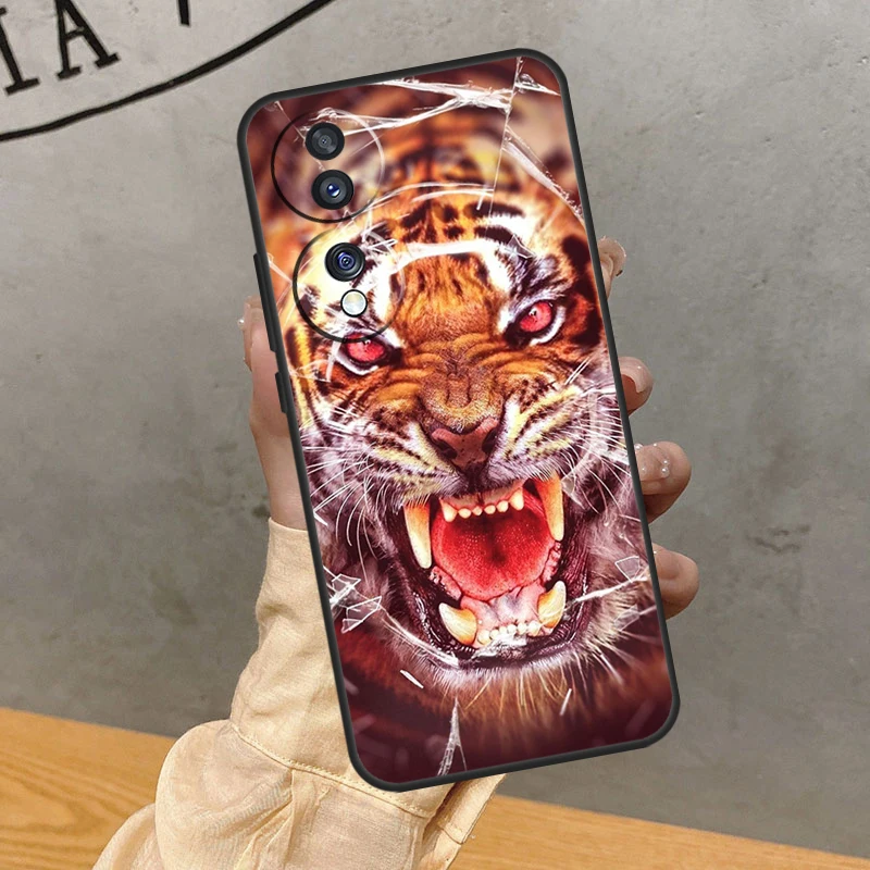 Ferocious Tiger Animal Case For Huawei P30 Pro P50 P20 P40 Lite P Smart 2019 Nova 5T Honor 50 70 X7 X8 X9 Cover