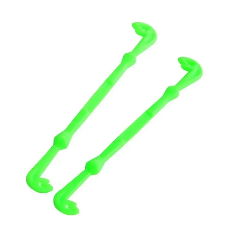 2pcs Set Plastic Hook Tackle Tyer Remover Knot Quick Tie Disgorger Fishing Hand Tools Catching Green Yellow Loop