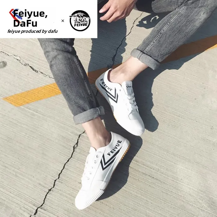 

Feiyue Upaded Athletic Canvas oes Spor Повседневная мужская обувь с низким верхом и круглым носком Bla Running oes для пар Нескользящая резиновая подошва