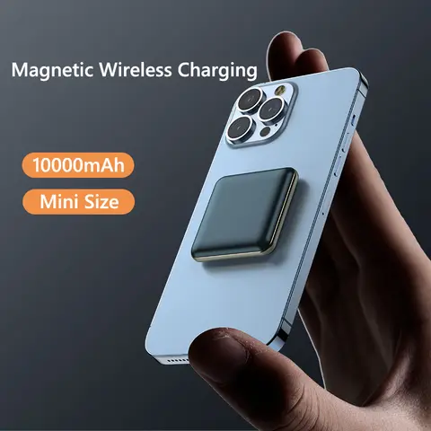 10000mAh 자기 무선 충전기 보조베터리 iPhone 15 14 13 12 Magsafe 보조베터리 용 휴대용 유도 충전기 예비 배터리