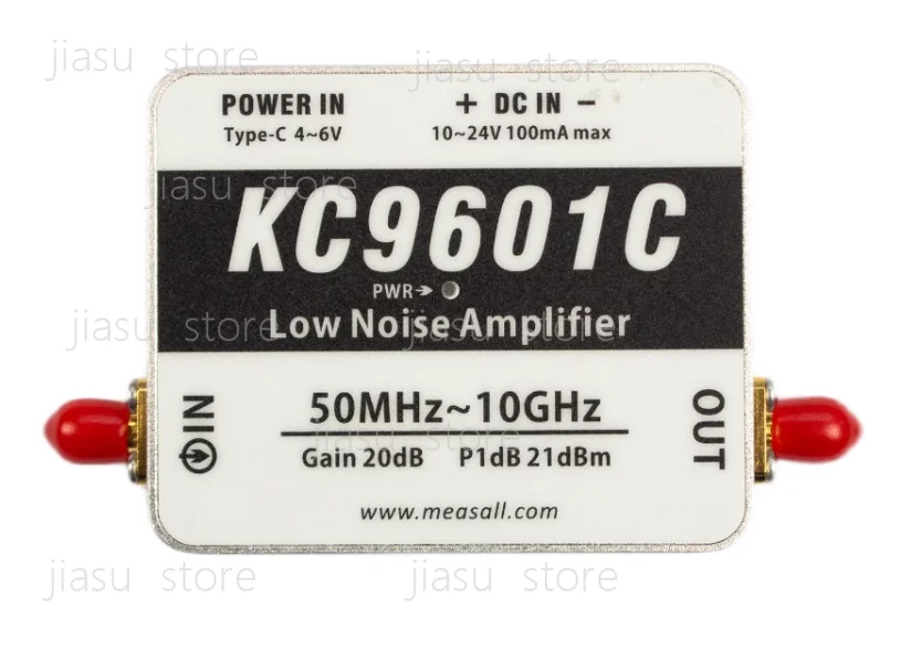 

KC9601C Low noise amplifier 50M-10GHz 20dB high linearity Type-C power supply LNA
