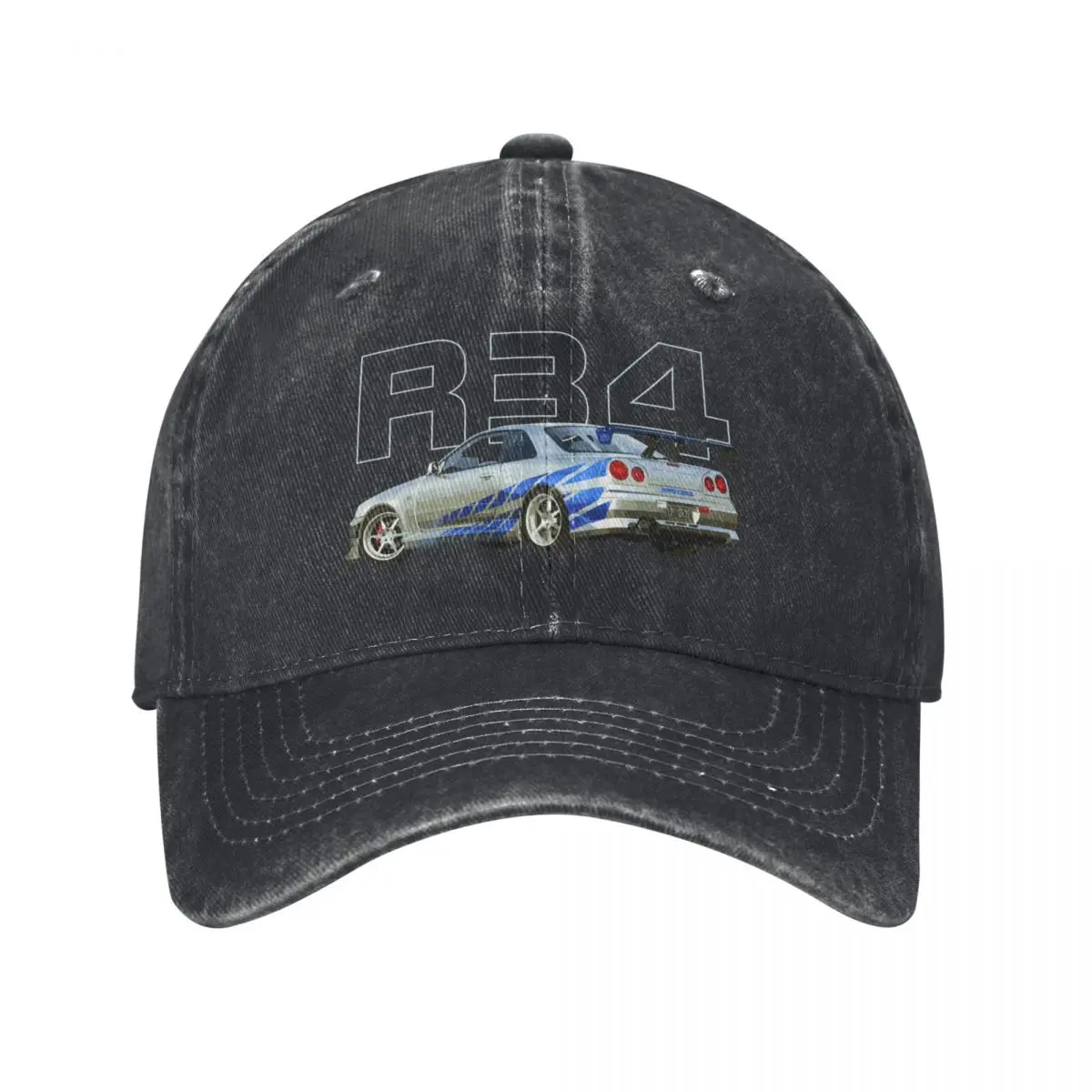 fast paul walker GT-R R34 V spec II N1 Skyline BNR34 KV2 Athlete Silver Baseball Cap Streetwear Rave Funny hats For Man Women's