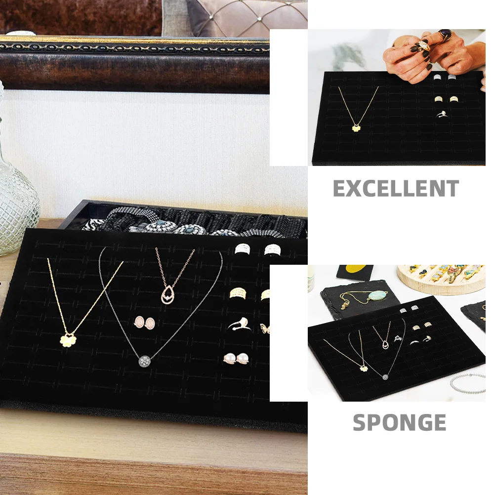 6 Pcs Jewelry Box Sponge Cushion for Rings Earrings Clip Display Tray Insert Mats Accessories Soft Padding Protects Scratches