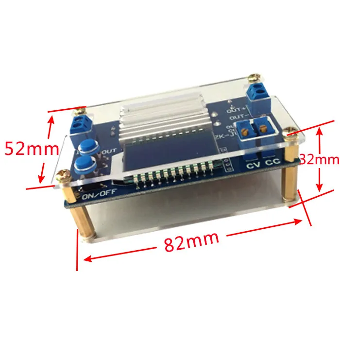 DC-DC 12A Adjustable Buck Power Supply Module Constant Voltage Current Charging LCD Digital Display Voltmeter Ammeter