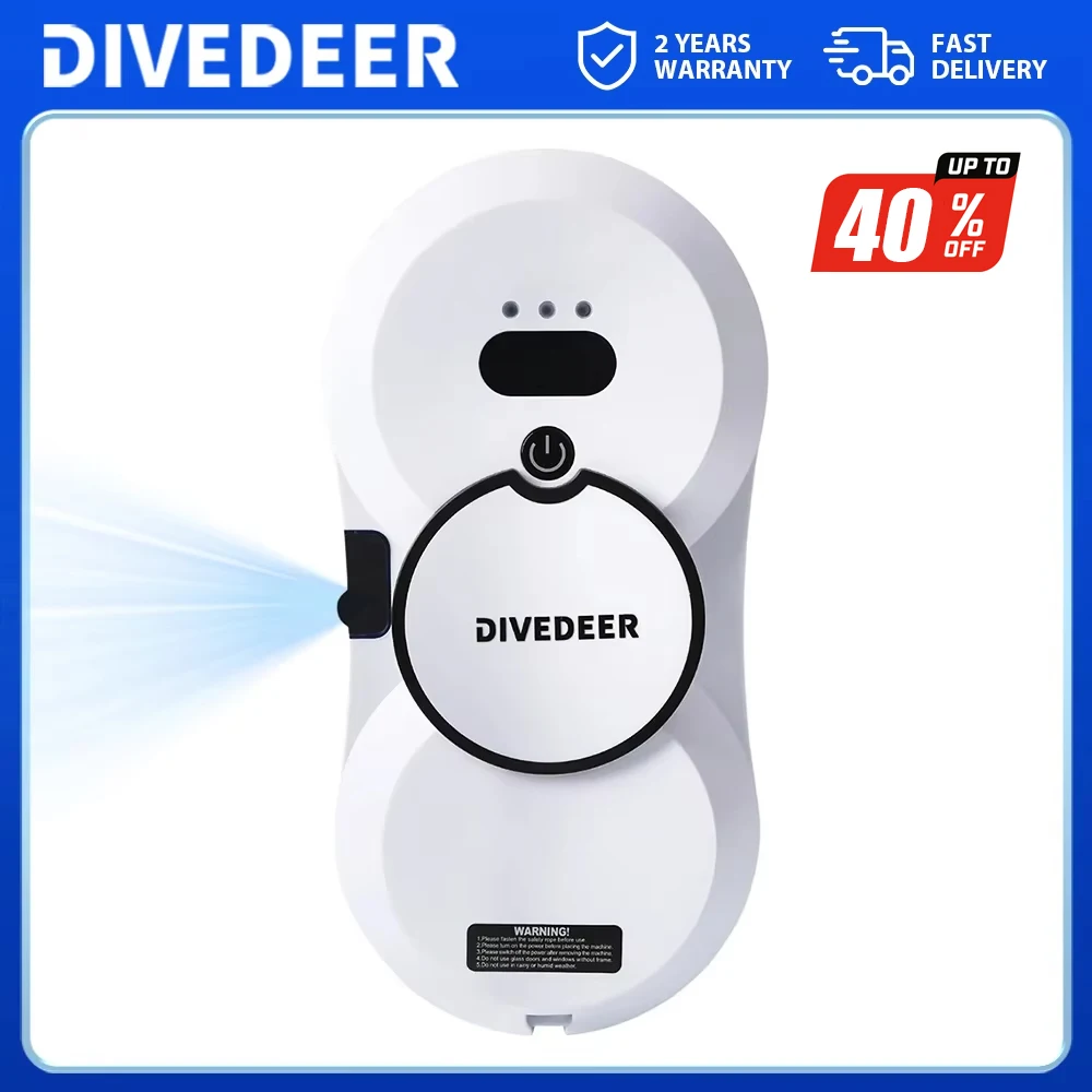 DIVEDEER Window Cleaning Robot Large Suction Spray Electric Window Cleaning Robot Anti-fall Remote Control Vacuum Cleaner