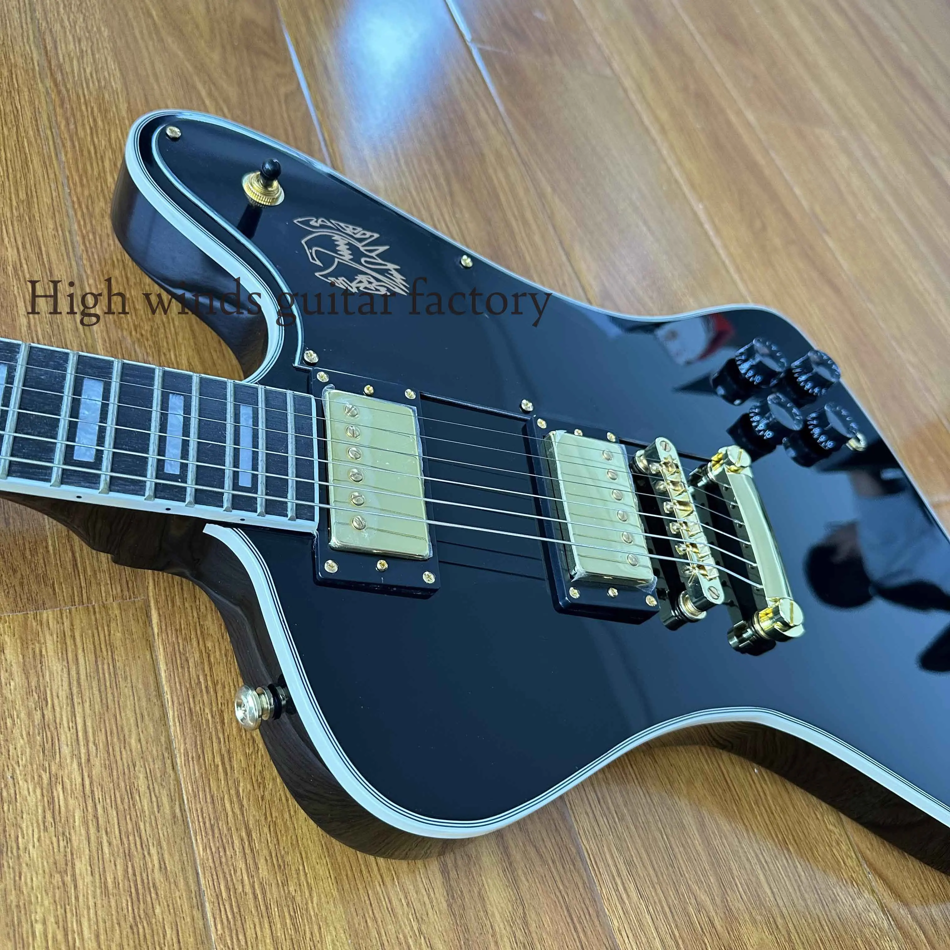 Custom Firebird electric guitar, black H-H pickup, mahogany body, quick delivery -