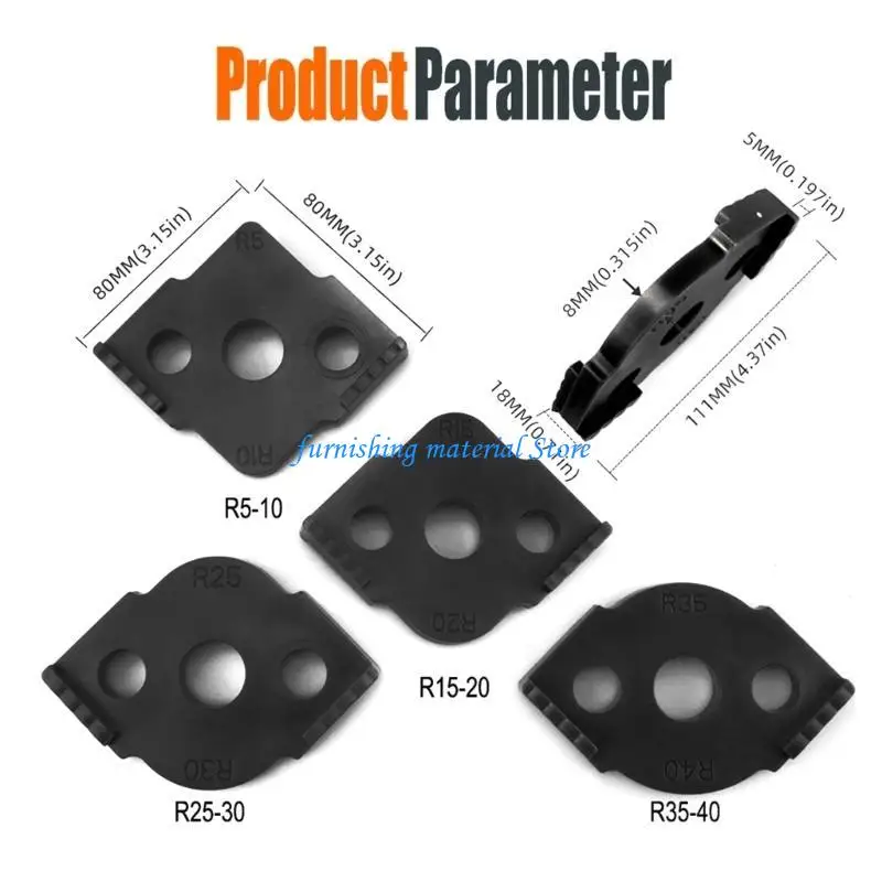 Y5GD 4pcs Radio Radio rápido Herramienta carpintería carpintería Semi redonda Localizador rápido R-Angle R-Boño