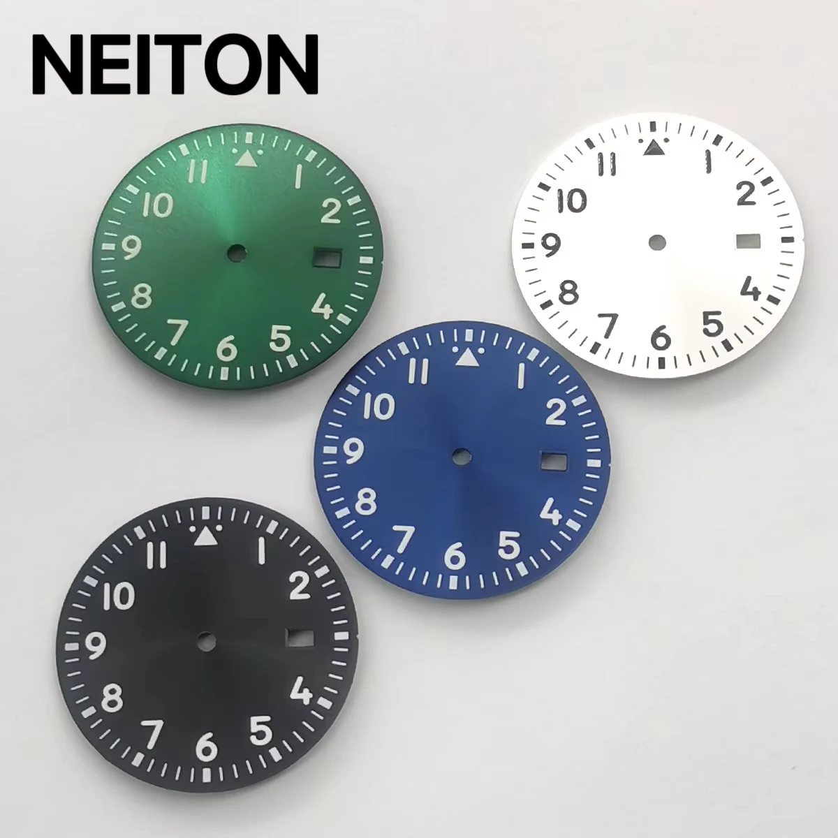 NEITON 34mm Watch Dial Sterile Luminous Pilot Style Fit NH35movement NH36Movement Watch dial watch case