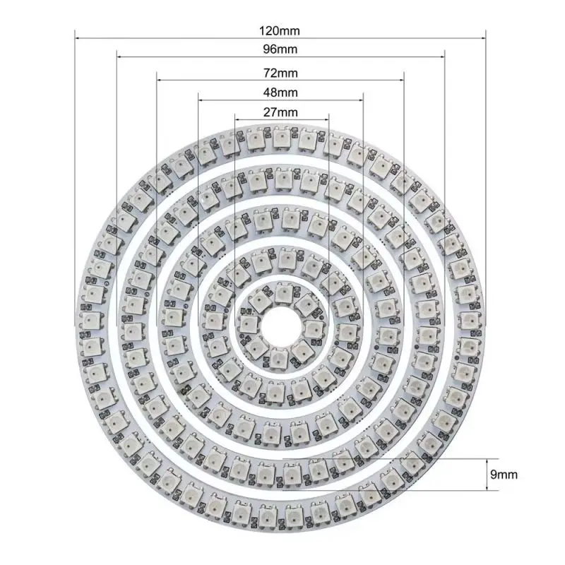 لتقوم بها بنفسك 5050 المدمج في RGB عنونة WS2811 DC5V LED دائرة الدائري