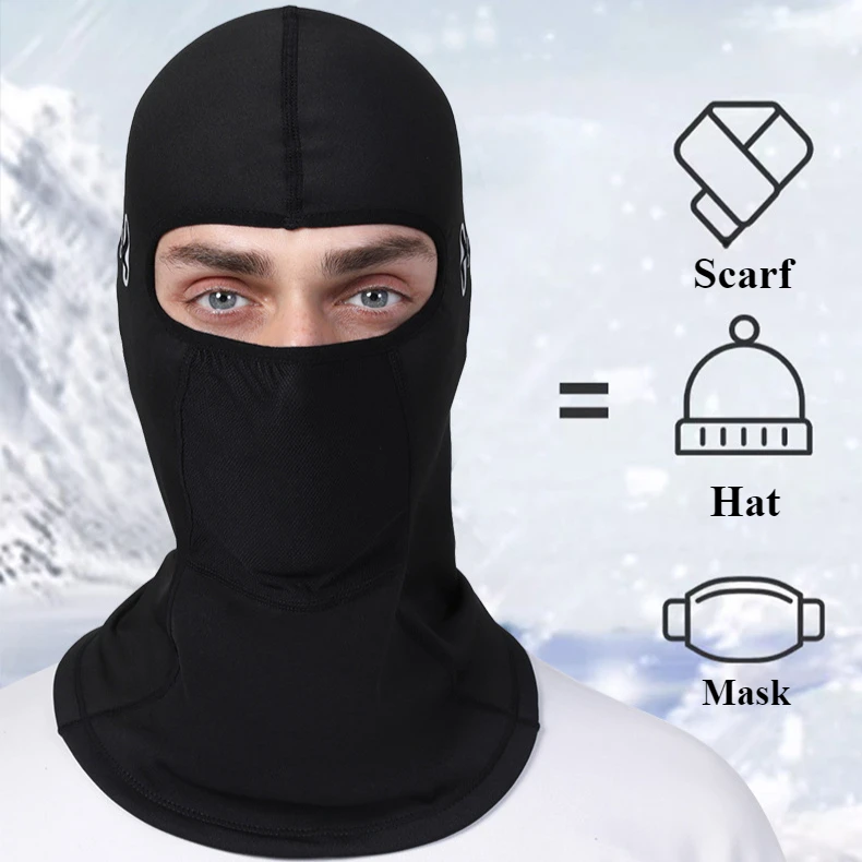 Cycling Balaclava Cap Men‘s Winter Warm Bicycle Motorcycle Face Mask Neck Protection Windproof Sport Scarf Velvet Face Cover Hat