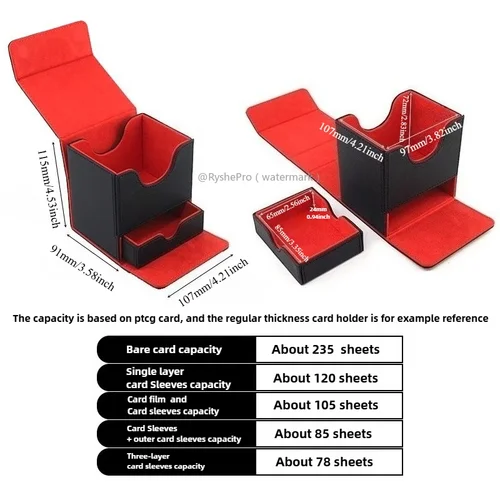 Imagen 2 del producto Caja de baraja de cartas Commander para MTG con más de 100 cajas de baraja con 2 divisores y bandeja de dados para tarjetas deportivas de béisbol mágicas MTG PTCG