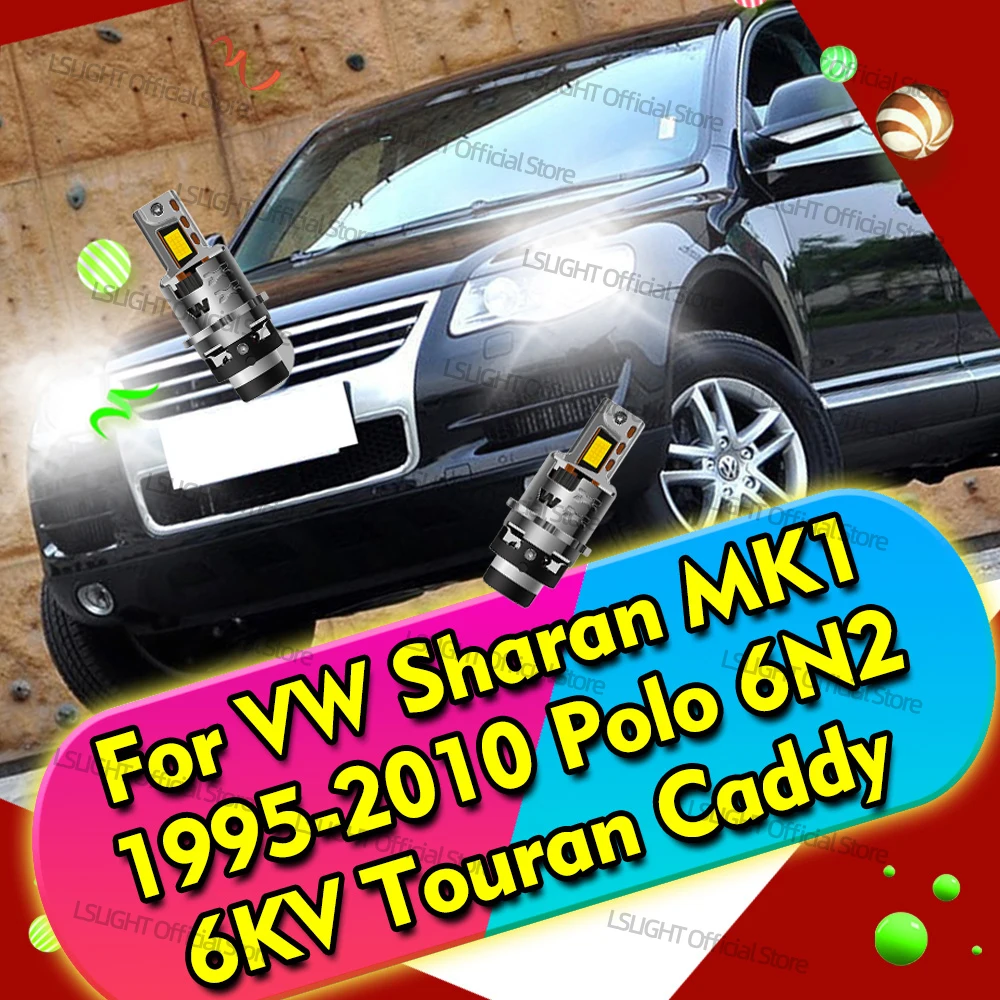 

2x D2 LED Headlights 30000LM Bulb D2S D2R 12V White 6000K Replace HID For VW Sharan MK1 1995-2009 2010 Polo 6N2 6KV Touran Caddy