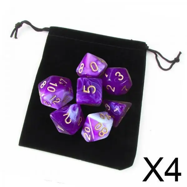 

Набор многогранных кубиков, акриловая коллекция Seven Piece D8 D10 D12 D20 для настольных игр