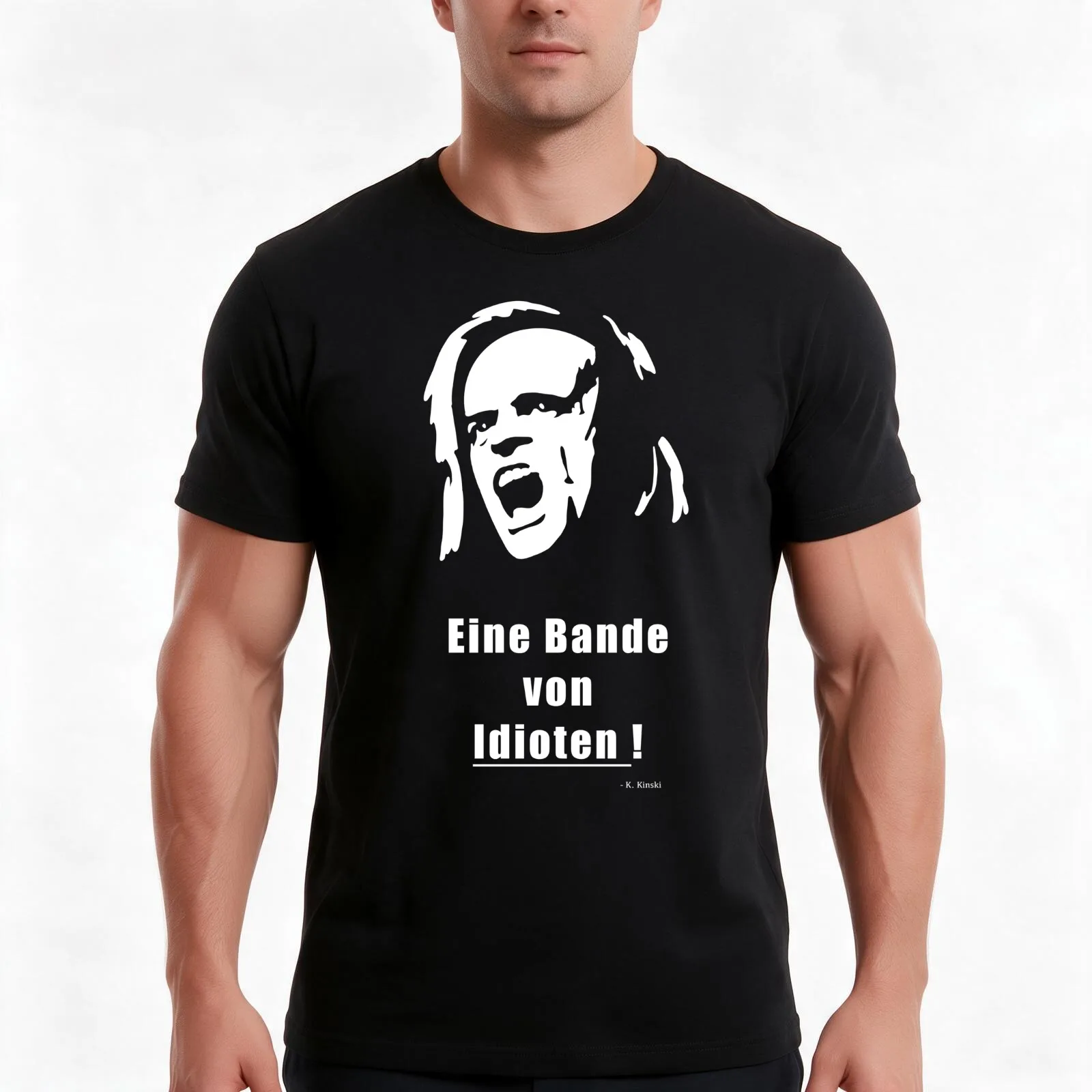 Klaus Kinski - idiots T-Shirt Summer Casual Cotton Tee Oversized Streetwear Tops Vintage Graphic Print Unisex Men Women